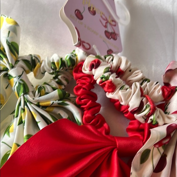 Cherry and Strawberry Hair Scrunchies Set 🍒🍓🍋 - Picture 5 of 5